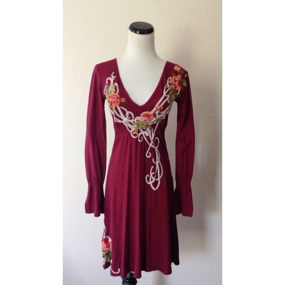 Johnny Was Dresses & Skirts - JWLA Johnny Was art deco rose embroidered dress